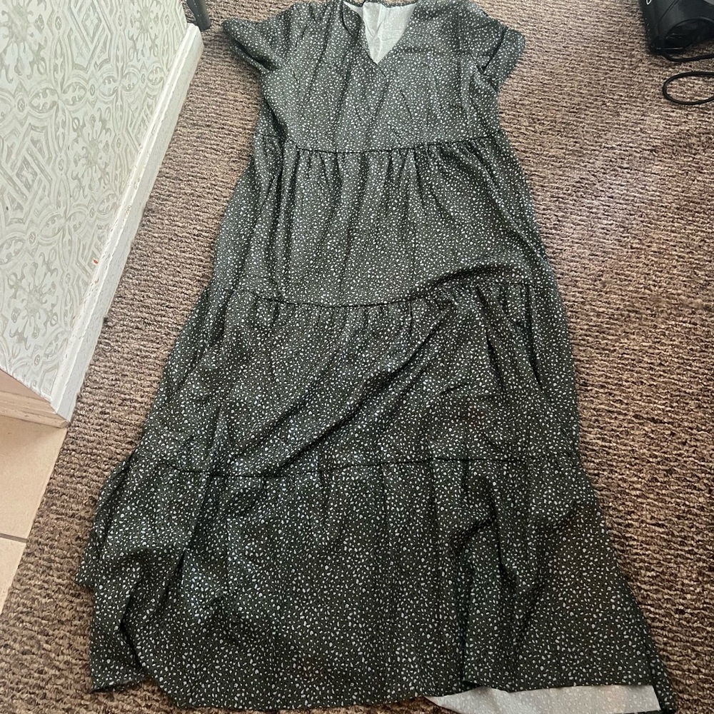 Green Leopard Maxi Dress - Picture 2 of 4